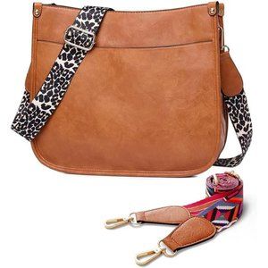 Vegan Leather Crossbody Bags for Women, Crossbody Purse with Zipped Pockets